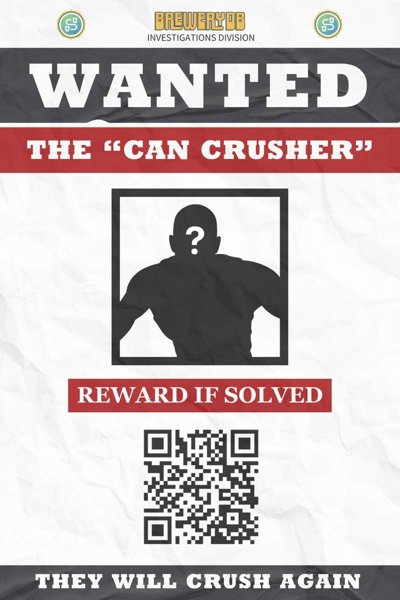 BreweryDB wanted post Can Crusher scavenger hunt 