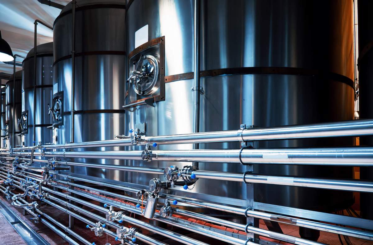 Brewery vessels beer tanks pipes piping brewhouse