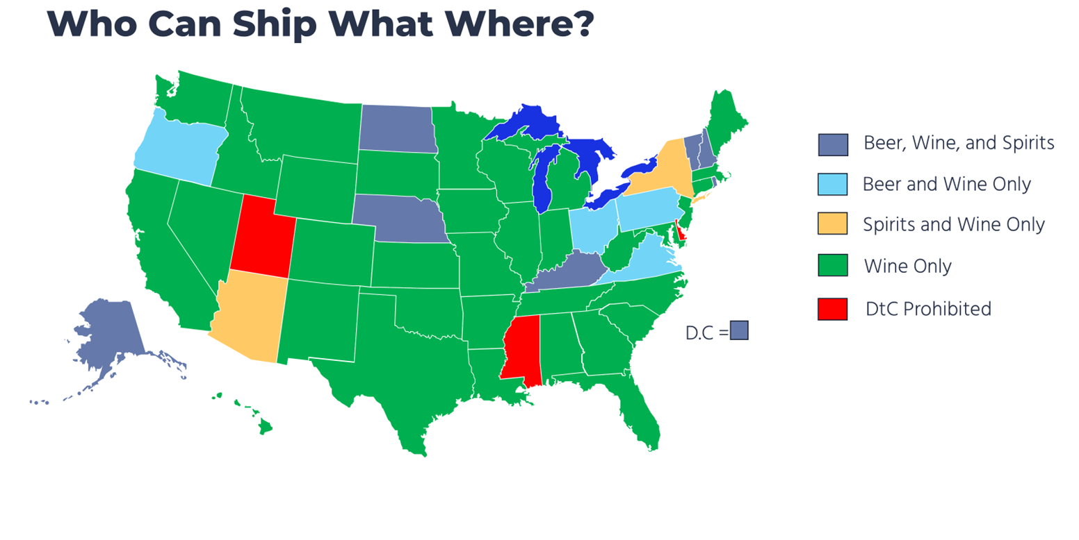 direct to consumer DTC map