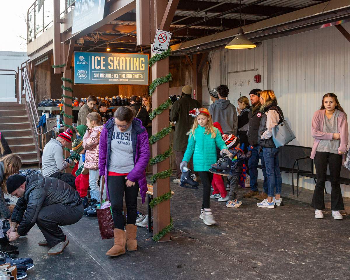 Fifty West ice skating rink skate rentals 